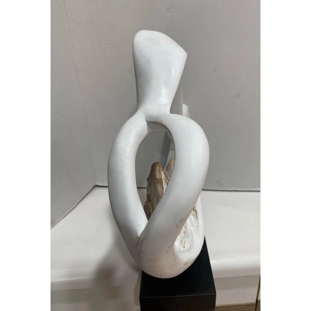 Mid-Century Modern Mid Century Modern Resin Sculpture With Textured Mountain Motif For Sale - Image 3 of 4