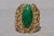 Gold The Oildale: Vintage Yellow Gold Navette Jade Ring For Sale - Image 8 of 10