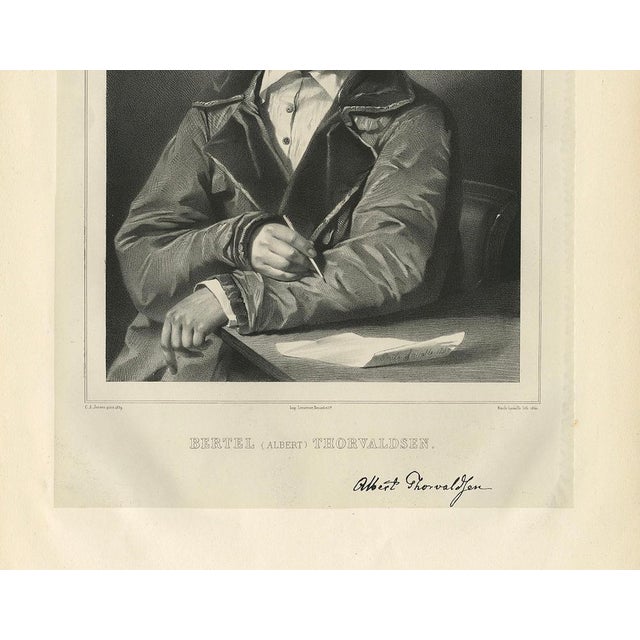 Antique portrait of bertel thorvaldsen – danish sculptor, 1842 this lithograph portrays bertel (albert) thorvaldsen...