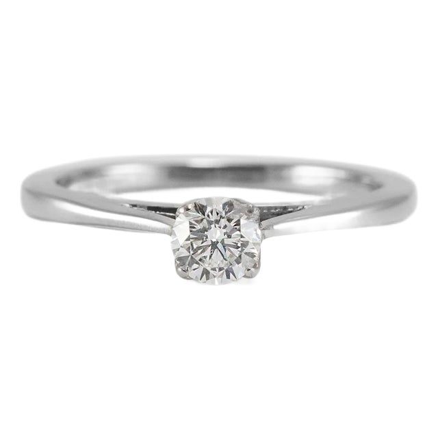 Ladies 10k White Gold Lab Grown Diamond Cathedral Engagement Ring, Size 7 For Sale