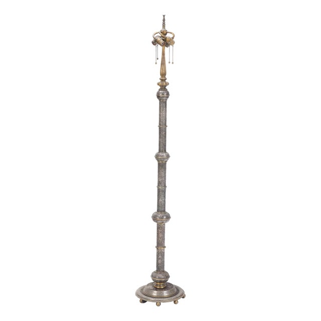 An Antique Silver and Bronze Floor Lamp by Edward F. Caldwell & Co. For Sale