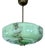Art Deco Pendant Light in Green Marble Glass, 1930s For Sale