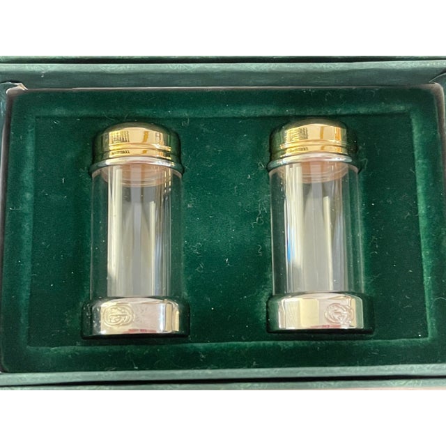 Gucci Silver and Brass Salt and Pepper Shakers For Sale - Image 9 of 12