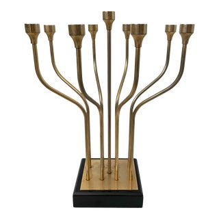 Limited Edition 24k Gold Plated Menorah Signed. For Sale
