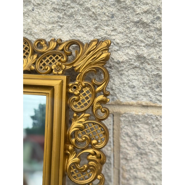 Late 20th Century Vintage Carved Giltwood Baroque Rococo Mirror For Sale - Image 5 of 11