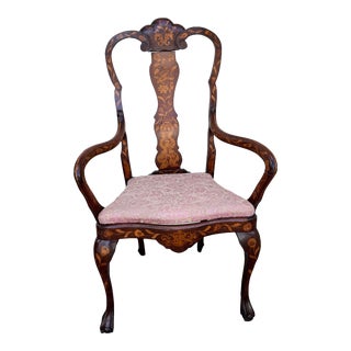 1920s Marquetry Desk Chair For Sale