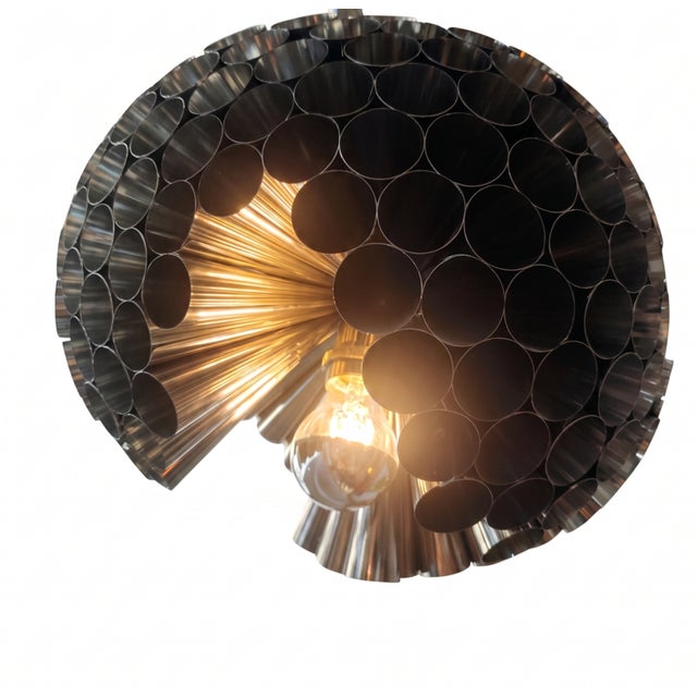 Silver Planet Gong Suspension Lamp by Dario Nasuti For Sale - Image 8 of 12