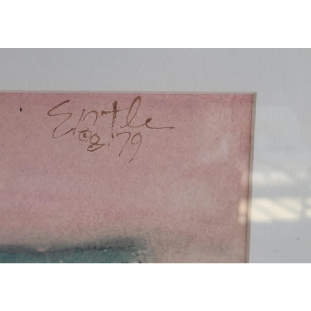 Abstract Watercolor Painting by Bruce Ertle Dated 1979 For Sale - Image 9 of 11