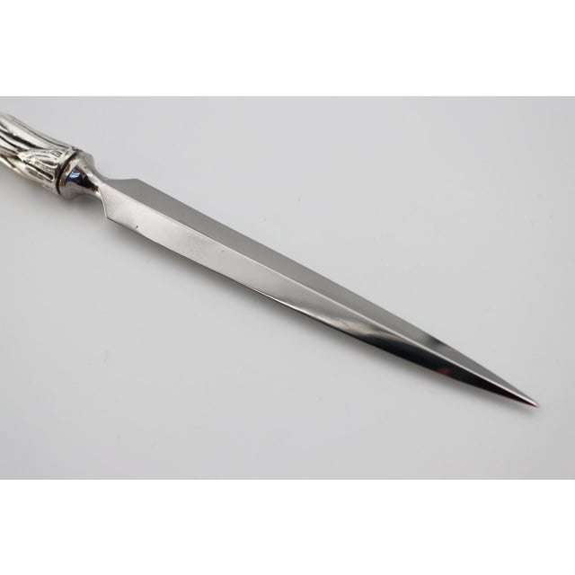 Silver Bronze Letter Opener or Paper Cutter by Richard Lauret For Sale - Image 4 of 7