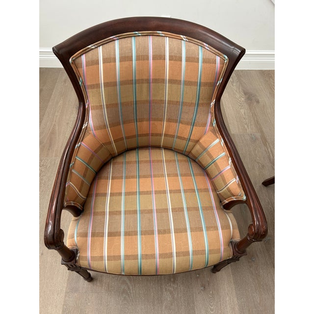 American 1990s Set of Wood Upholstered Chairs For Sale - Image 3 of 6