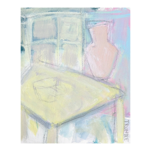 Sarah Trundle, Abstract Still Life Painting, "Pink Vase"
