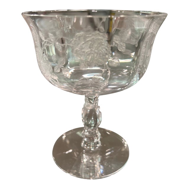 Fostoria Willowmere Pattern in Single Champagne Coupe With Wide Opening For Sale