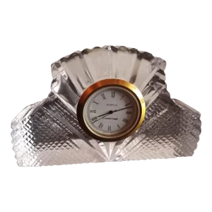 1970s Crystal Conisbrough England Mantle/Desk Clock