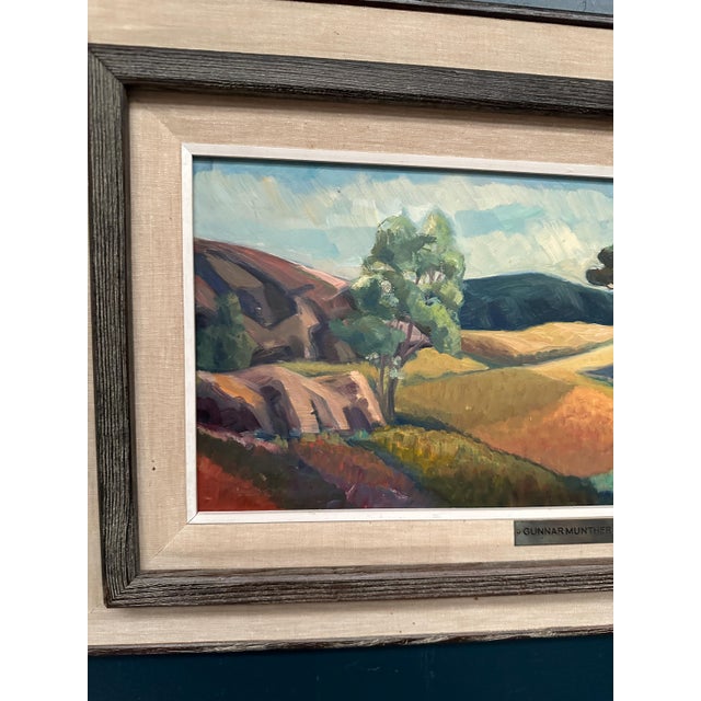 Gunnar Munther, Landscape, 1950s, Oil on Panel, Framed For Sale - Image 18 of 18