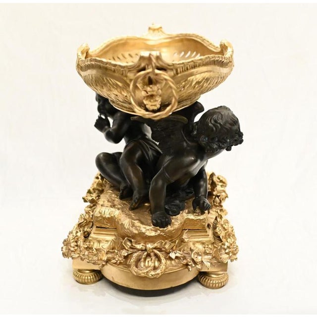 French Gilt Bronze Cherub Tazza Dish after Clodion For Sale - Image 5 of 7