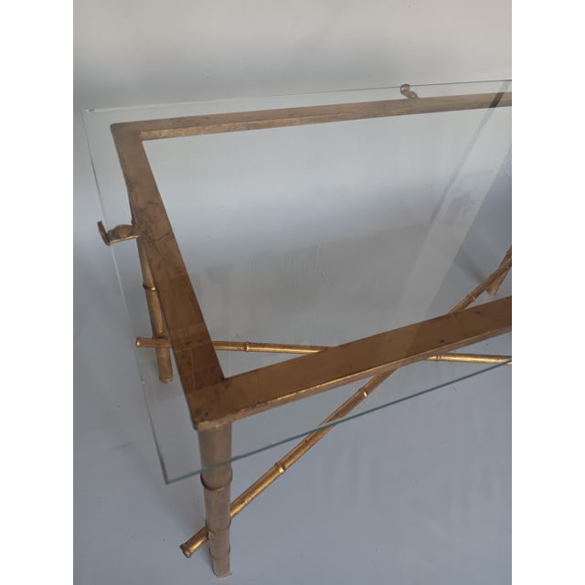 1950s Gold Leaf Faux Bamboo Side Table, 1950s For Sale - Image 5 of 11