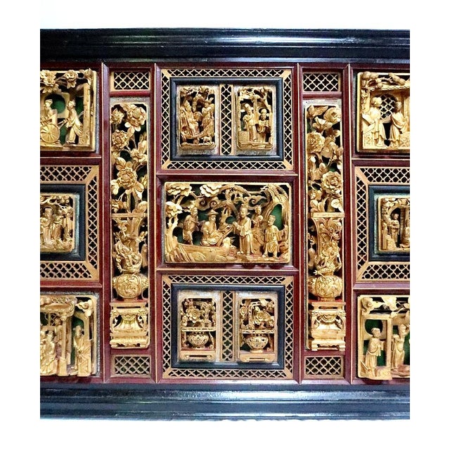 Large Asian Lacquered Wood Panel For Sale - Image 17 of 18