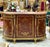 Grand French Louis XVI-Style Commode – Floral Marquetry, Marble Top & Gilded Decorative Details For Sale - Image 4 of 4