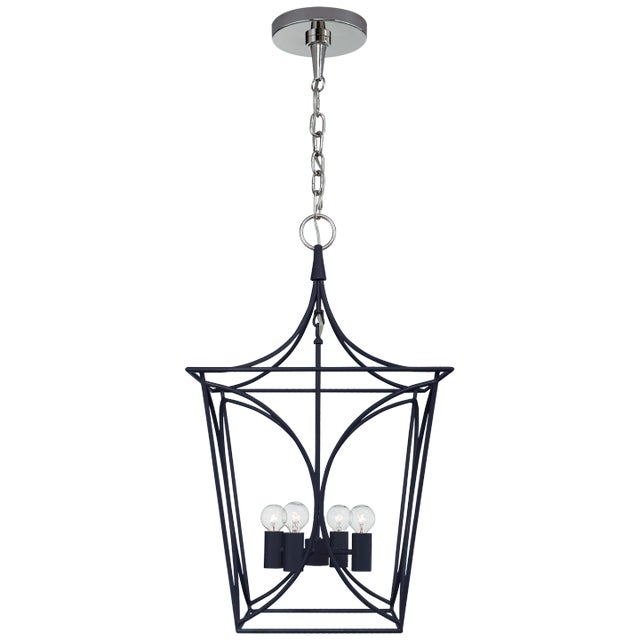 Cavanagh Small Lantern in French Navy and Polished Nickel Designer: kate spade new york Fixture Height: 23" Canopy: 5.5"...