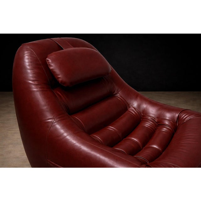 MP-113 Lounge Chair with Ottoman in Original Faux Leather by Percival Lafer, Brasil, 1970s - Lot 571A For Sale - Image 14 of 17