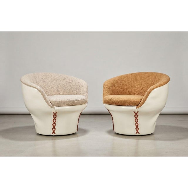 Mid-Century Modern Hungarian Mushroom Lounge Chairs with Bouclé Upholstery, 1960s, Set of 2 For Sale - Image 6 of 7
