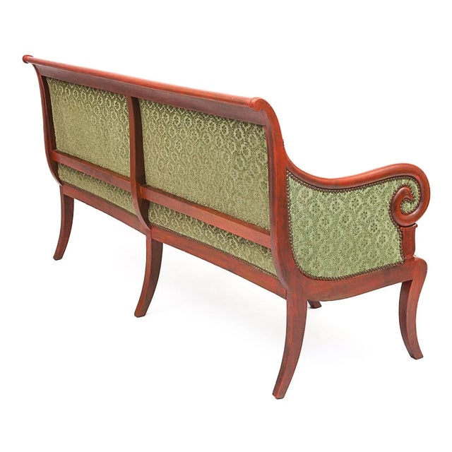 Forest Green Vintage Velvet Bench, 1950s For Sale - Image 8 of 13