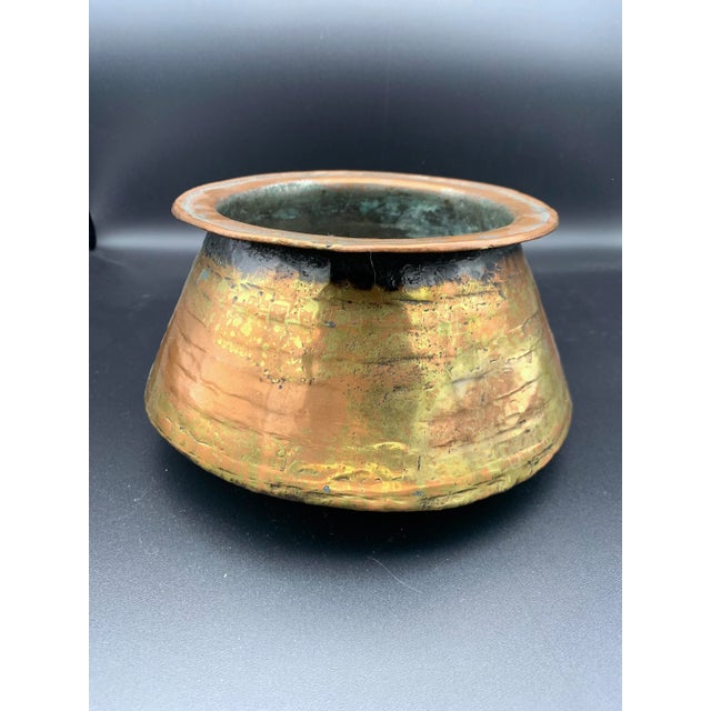 Copper Antique Hand Forged Omani Bedouin Copper Pot For Sale - Image 8 of 10