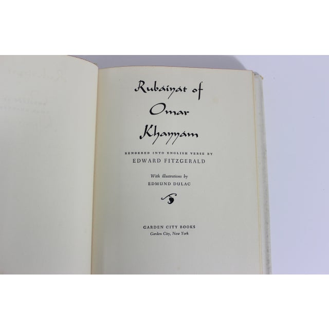 Textile 1952 Rubaiyat of Omar Khayyam Hard Cover Book With Dust Jacket Illustrated by Edmund Dulac For Sale - Image 7 of 14