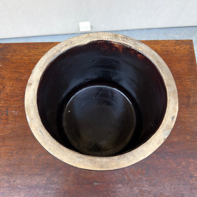 Farmhouse A Antique Albany Glazed Crock, Circa 1900 For Sale - Image 3 of 11