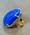 The School of Paris Huge 63 Ct Natural Cabochon Lapis Lazuli Ring in 14 Kt Yellow Gold, Estate For Sale - Image 3 of 18