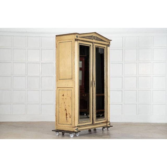 Traditional Antique French Empire Painted Oak Armoire, 1880 For Sale - Image 3 of 16