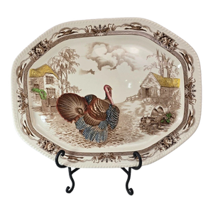 Vintage Johnson Bros Barnyard King Thanksgiving Turkey Platter