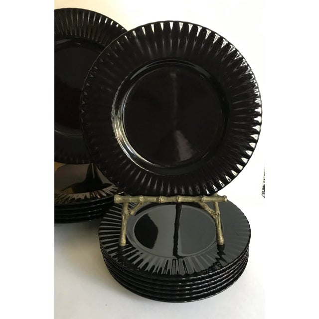 Vintage Mikasa Black Tulip Dinnerware Set - Set of 24 For Sale In Los Angeles - Image 6 of 12