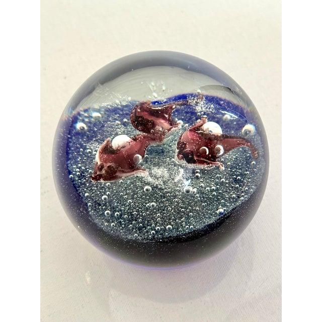 Late 20th Century Vintage Art Glass Sea Life Paper Weight For Sale - Image 5 of 6