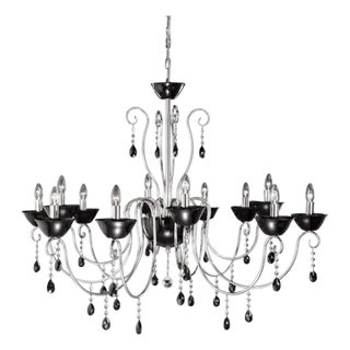 Diva 12 Lights Chandelier in Polished Chrome and Crystal by Aggiolight For Sale