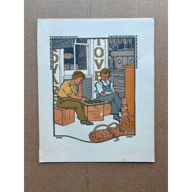Up for sale is this original Gustave Baumann color woodcut print, a plate from James Whitcomb Riley's book of poetry, "All...