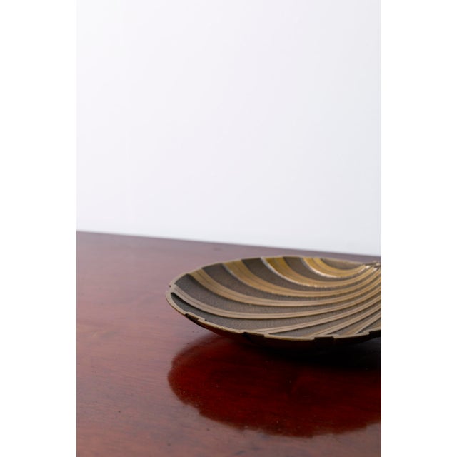 Art Deco Scallop Bronze Bowl by Niels Dam Ravn for Nordisk Malm, Denmark, 1930s For Sale - Image 12 of 13