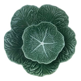 Vintage Bordallo Pinheiro Cabbage Leaf Bowls, Set of Two For Sale