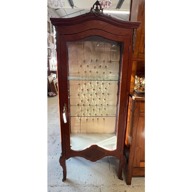 Wood English Style Display Cabinet with Glass Shelves, 1960s For Sale - Image 7 of 14