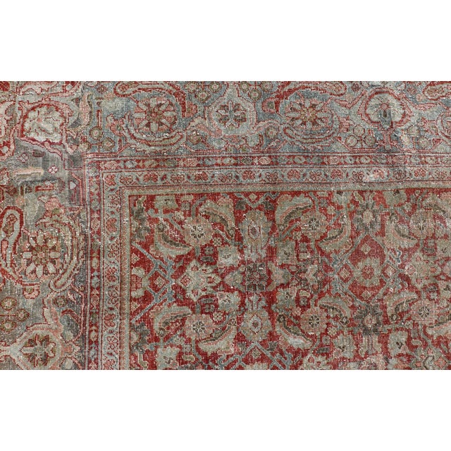 Early 20th Century Antique Persian Sultanabad Rug With Refined Allover Pattern Soft Red 10'0 X 13'0 For Sale - Image 5 of 12