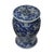 1990s Distressed Blue & White Porcelain Round Butterflies Stool Side Table For Sale - Image 5 of 7