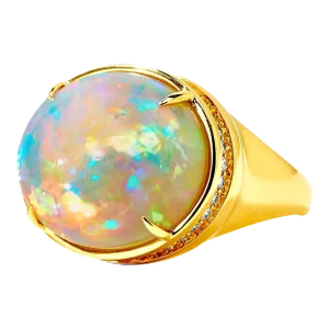 Syna Ethiopian Opal Yellow Gold Ring with Diamonds