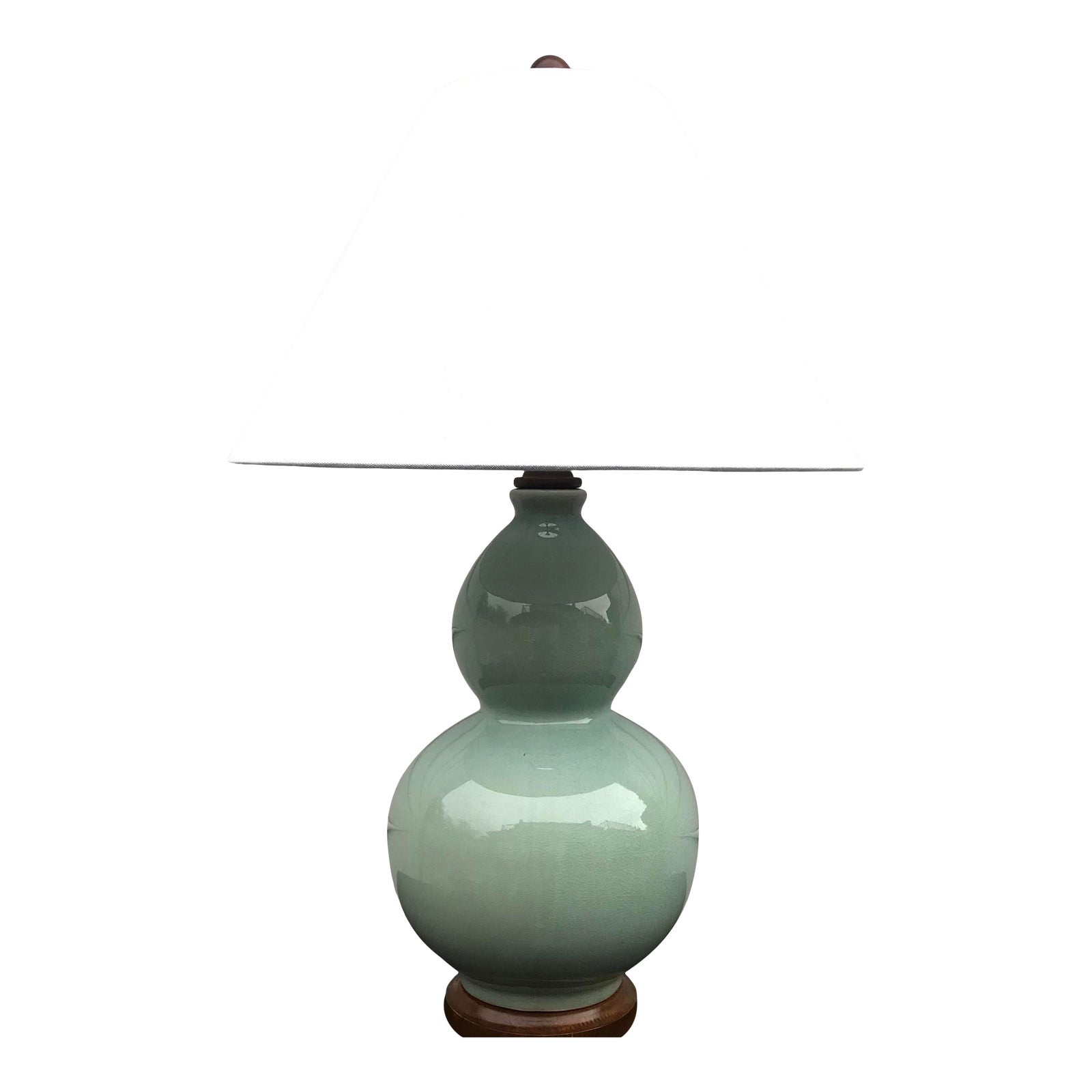 Ralph Lauren Chinoiserie Celadon Double Gord Crackle Glaze Table Lamp
