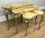 A stunning set of Vintage French marble onyx and brass nesting tables , beautifully crafted with elegant kidney-shaped...
