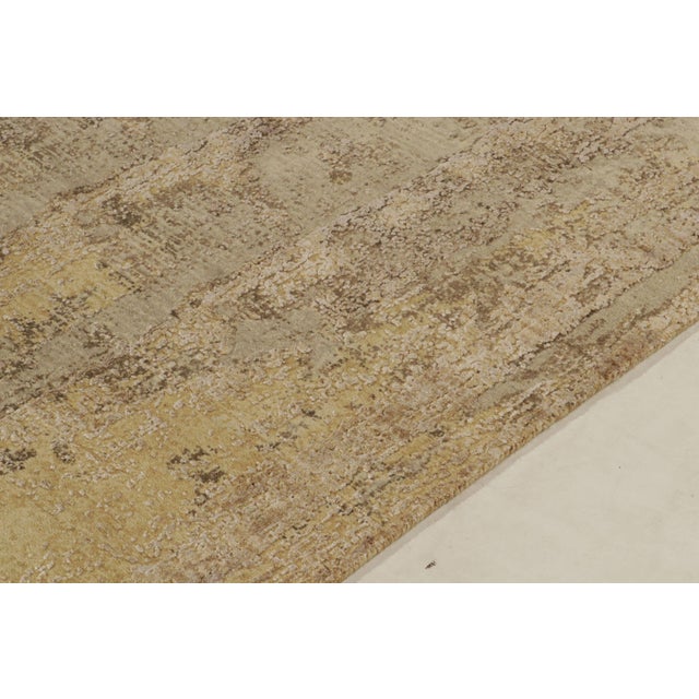 2010s Rug & Kilim’s Modern Rug in Gold, Beige-Brown and Grey Abstract Pattern For Sale - Image 5 of 8