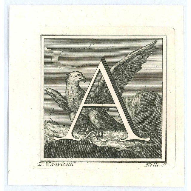 Antiquities of herculaneum - alphabet a from the series "antiquities of herculaneum", is an original etching on paper...