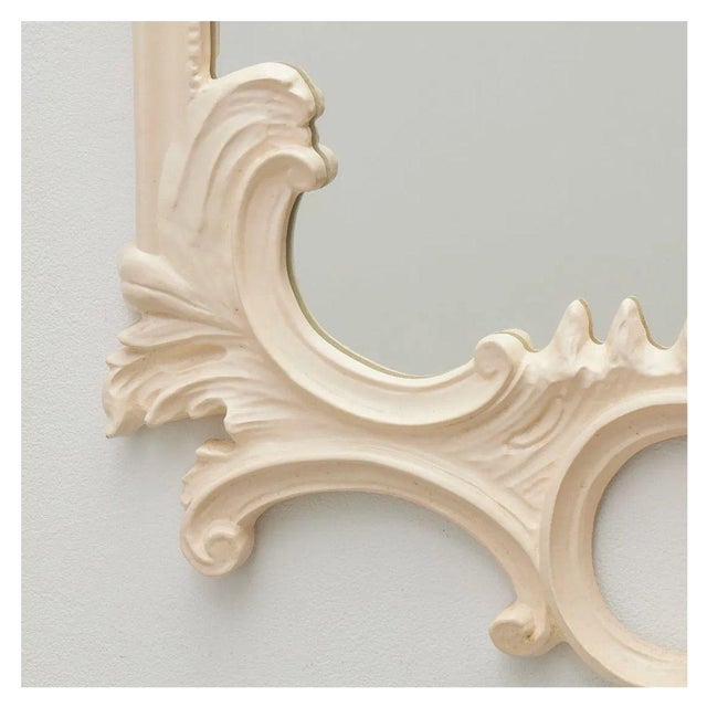 Louis XV Style Cream Lacquered Wall Mirror For Sale - Image 4 of 4