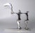 Amazing stainless steel table dinosaur sculpture. One-of-a-kind craftsmanship with the Industrial Look. No signature....