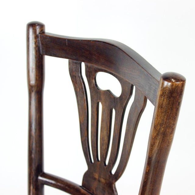 Brown Vintage Bistro Chair in Oak from Ton, Czechoslovakia, 1950s For Sale - Image 8 of 12