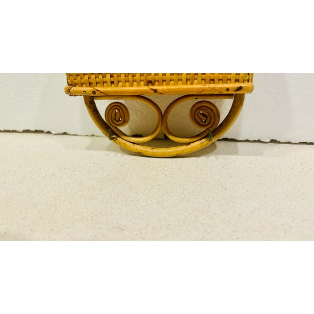 Chinoiserie 1970s Bamboo and Rattan Hanging Letter Hold For Sale - Image 3 of 6